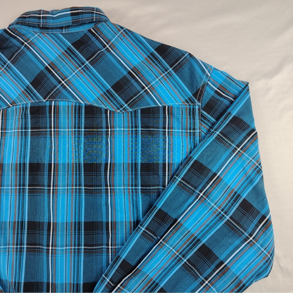 Cinch Modern Fit Western Shirt Men's XL Blue Plaid Snap Long Sleeve Cowboy - Picture 16 of 16